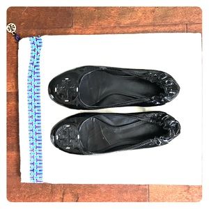 Tory Burch patent leather flats (black)